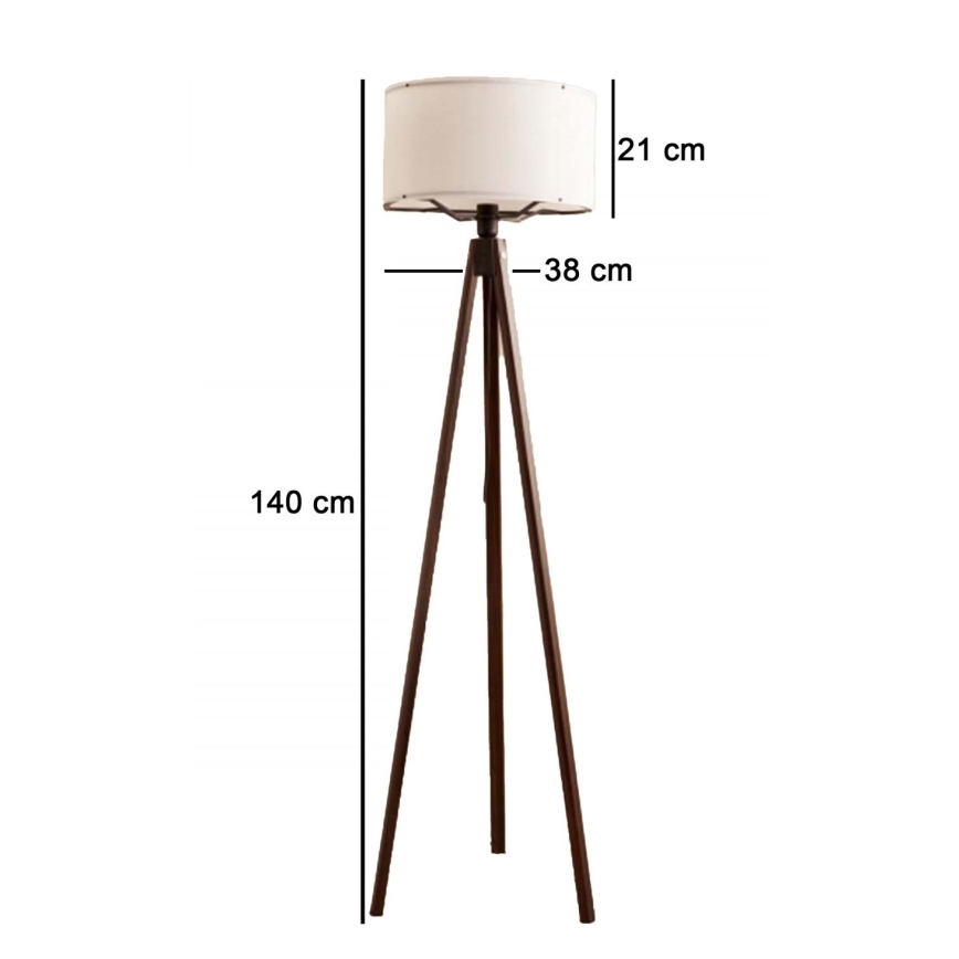 Vloerlamp AYD 1xE27/40W/230V bruin/wit