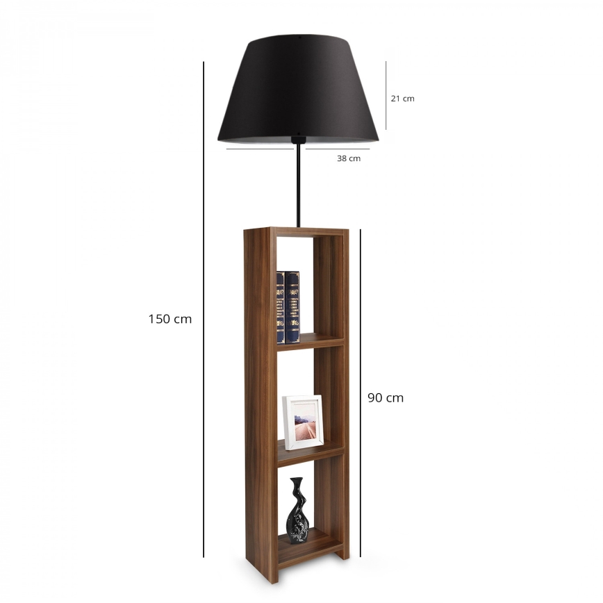 Vloerlamp AYD 1xE27/40W/230V bruin/zwart