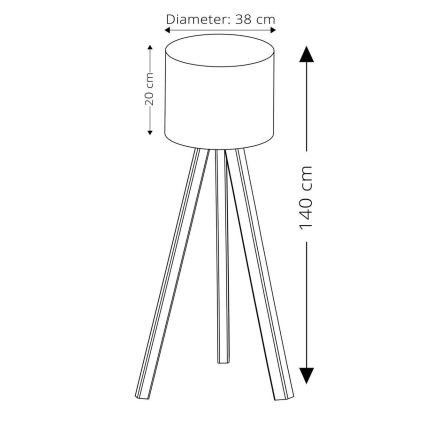 Vloerlamp AYD 1xE27/40W/230V roze/beige