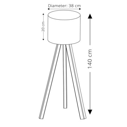 Vloerlamp AYD 1xE27/40W/230V roze/bruin