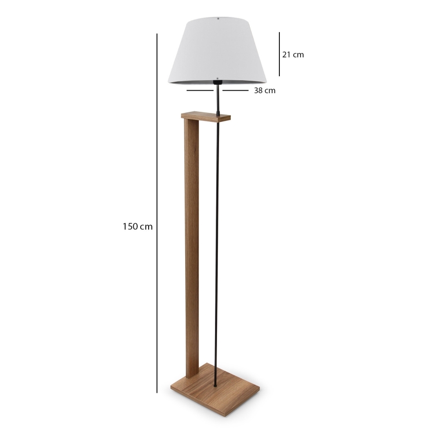 Vloerlamp AYD 1xE27/40W/230V wit/bruin