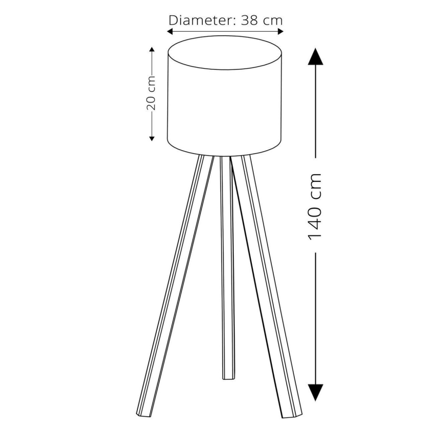 Vloerlamp AYD 1xE27/40W/230V wit/bruin