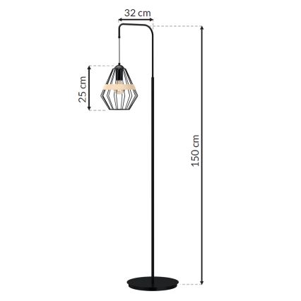 Vloerlamp CLIF 1x E27 / 60W / 230V