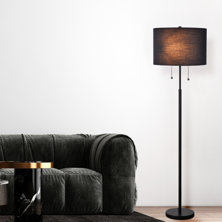 Vloerlamp FOGO 2xE27/15W/230V zwart