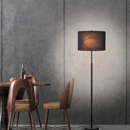 Vloerlamp FOGO 2xE27/15W/230V zwart