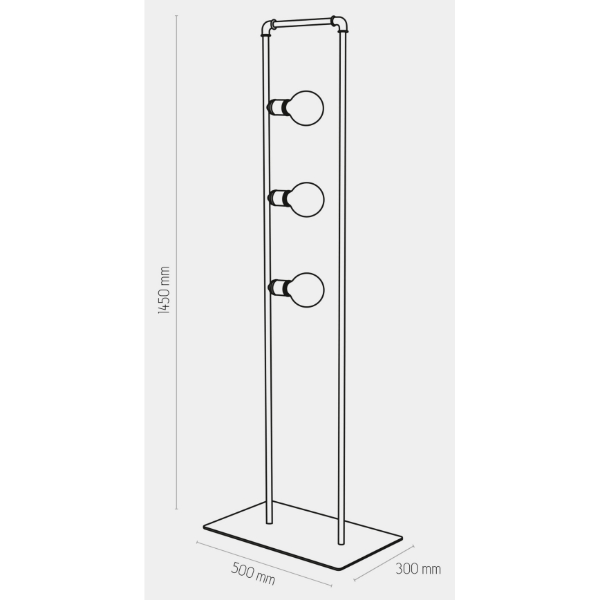 Vloerlamp HYDRIA 3xE27/60W/230V zwart