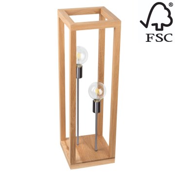 Vloerlamp KAGO 2xE27/60W/230V mat eiken - FSC-gecertificeerd