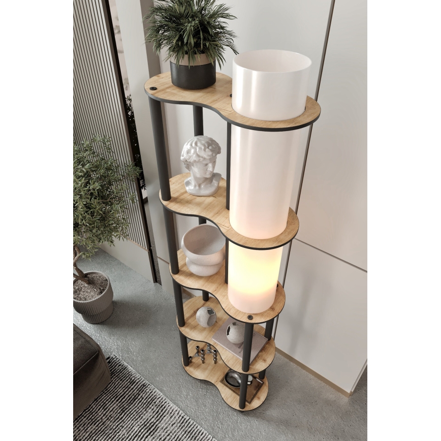 Vloerlamp met planken NOTO 1xE27/40W/230V beige/zwart