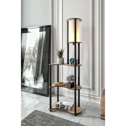 Vloerlamp met planken NOTO 1xE27/40W/230V beige/zwart