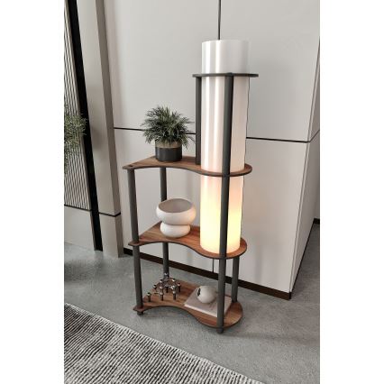 Vloerlamp met planken NOTO 1xE27/40W/230V bruin/zwart