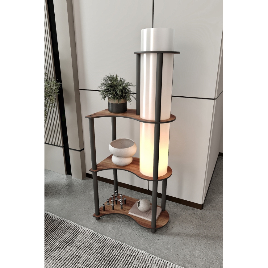 Vloerlamp met planken NOTO 1xE27/40W/230V bruin/zwart