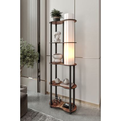 Vloerlamp met planken NOTO 1xE27/40W/230V bruin/zwart