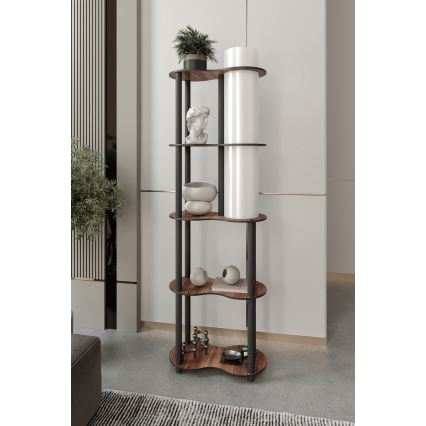 Vloerlamp met planken NOTO 1xE27/40W/230V bruin/zwart