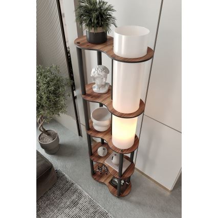 Vloerlamp met planken NOTO 1xE27/40W/230V bruin/zwart