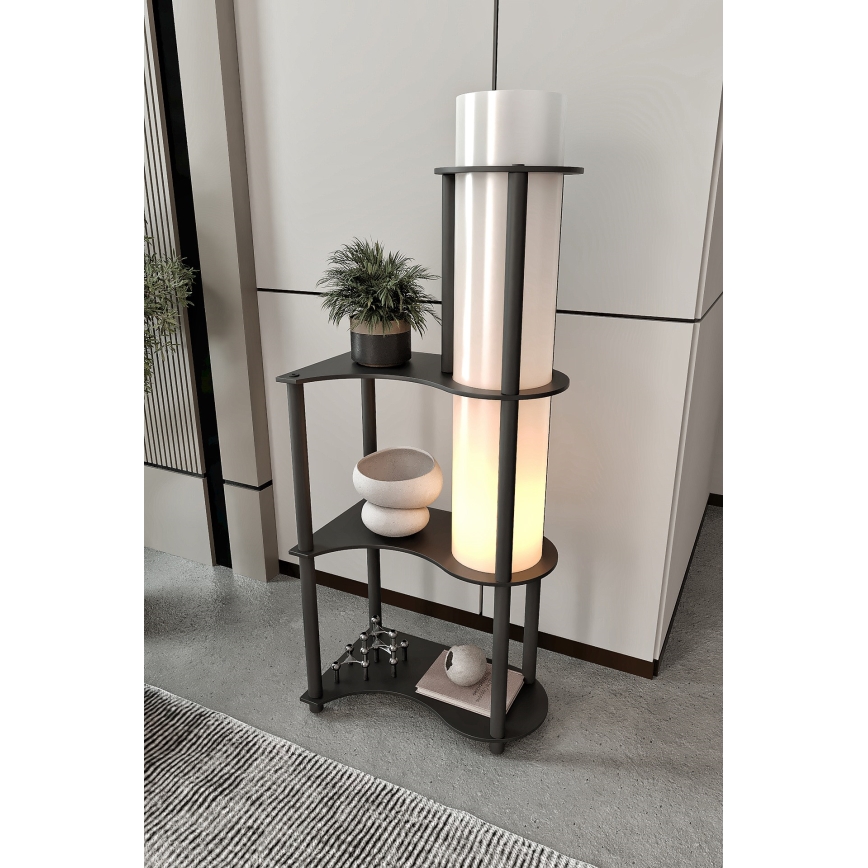 Vloerlamp met planken NOTO 1xE27/40W/230V zwart