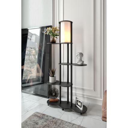 Vloerlamp met planken NOTO 1xE27/40W/230V zwart