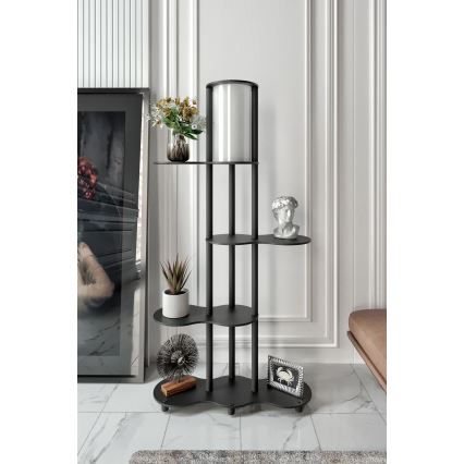 Vloerlamp met planken NOTO 1xE27/40W/230V zwart