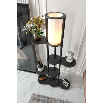 Vloerlamp met planken NOTO 1xE27/40W/230V zwart