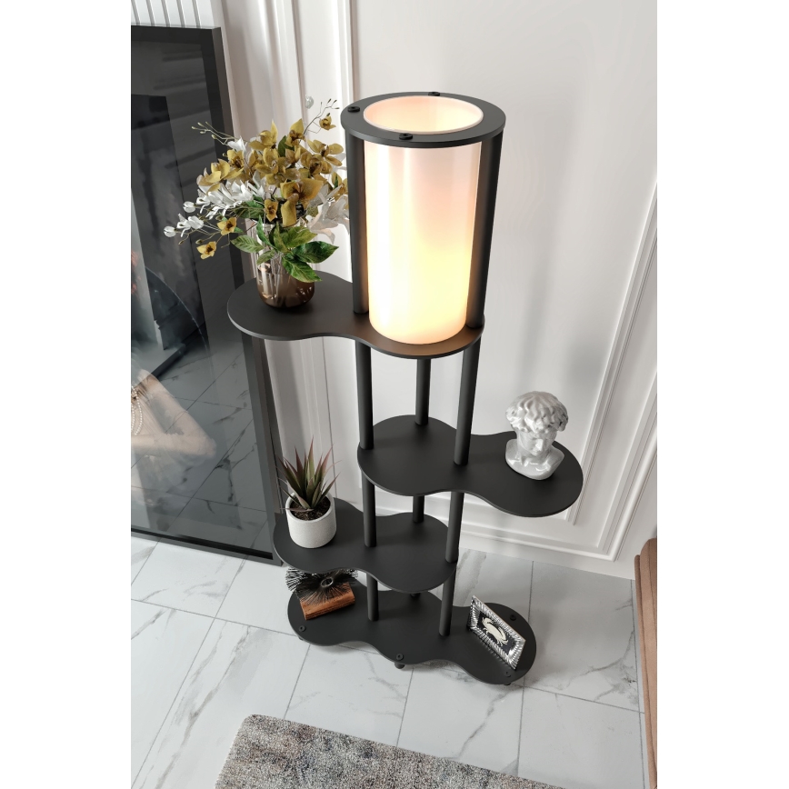 Vloerlamp met planken NOTO 1xE27/40W/230V zwart