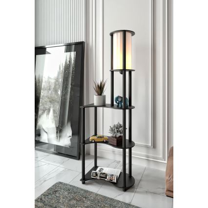 Vloerlamp met planken NOTO 1xE27/40W/230V zwart