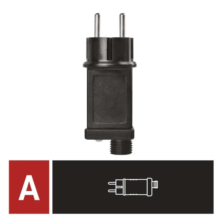 Voeding voor koppelbare kerstverlichting 12W/230V IP44