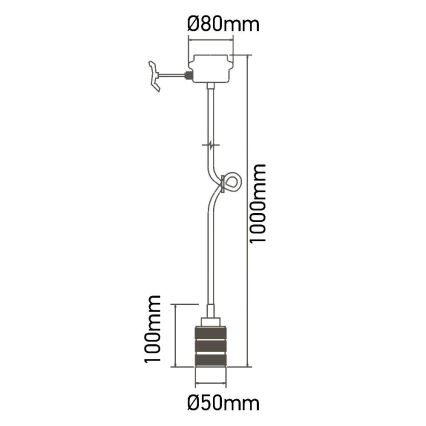 Voedingskabel 1xE27/60W/230V