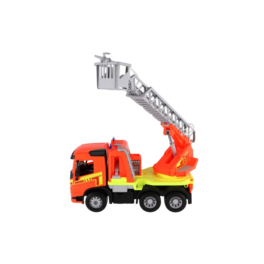 Volvo brandweerwagen met ladder, 48 cm, oranje