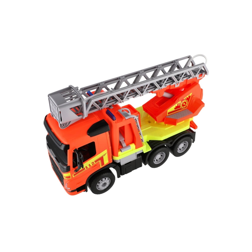 Volvo brandweerwagen met ladder, 48 cm, oranje