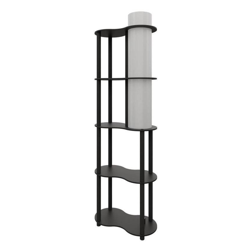 Vrijstaande lamp met planken NOTO 1xE27/40W/230V zwart