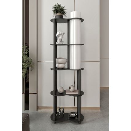 Vrijstaande lamp met planken NOTO 1xE27/40W/230V zwart