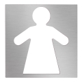 Vrouwenpictogram 12x12 cm RVS/zilverkleurig