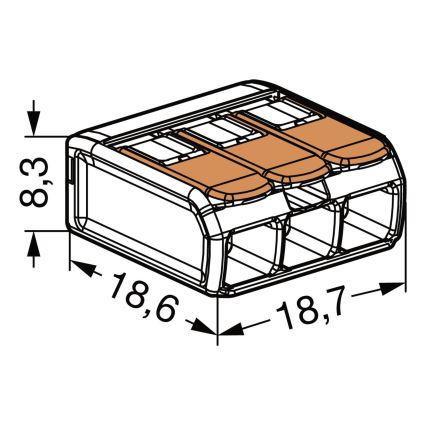 WAGO 221-413 - Verdeeldoos Terminal COMPACT 3x4 450V oranje