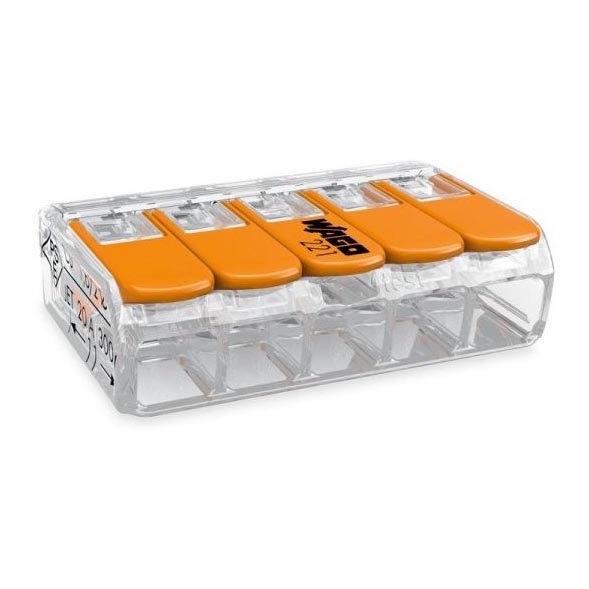 WAGO 221-415 - Borne de raccordement COMPACT 5x4 450V orange