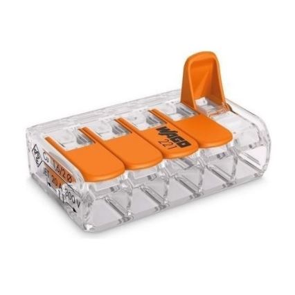 WAGO 221-415 - Borne de raccordement COMPACT 5x4 450V orange