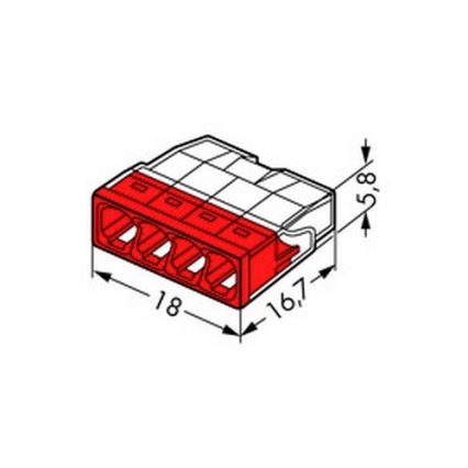 WAGO 2273-204 - Verdeeldoos Terminal COMPACT 4x2,5 450V rood