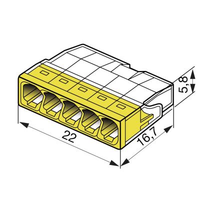 WAGO 2273-205 - Borne de boîte de jonction COMPACT 5x2,5 450V jaune