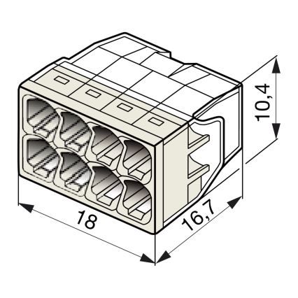 WAGO 2273-208 - Borne de boîte de jonction COMPACT 8x2,5 450V blanc