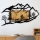 wand decoratie 110x65 cm motorrit hout/metaal