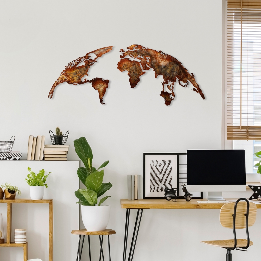 wand decoratie 2 st. 150x59 planeet metaal