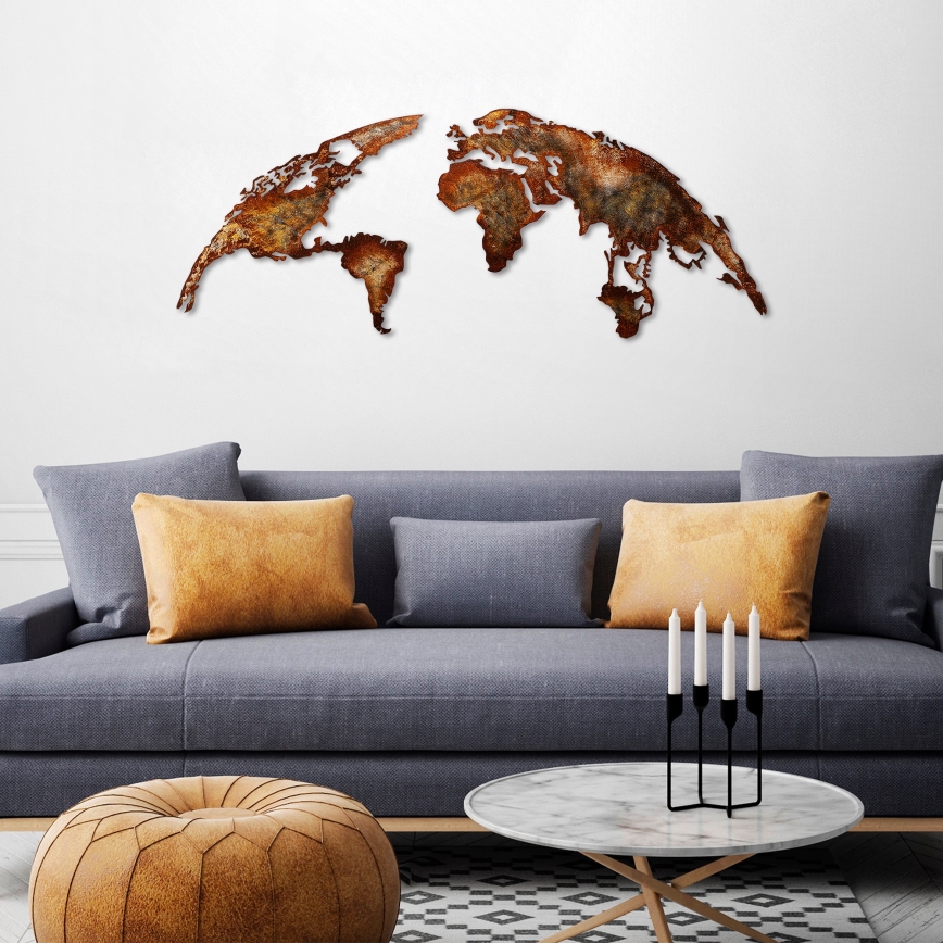 wand decoratie 2 st. 150x59 planeet metaal