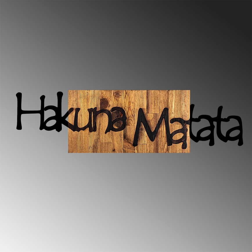 wand decoratie 30x108 cm hout/metaal