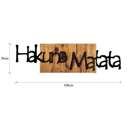 wand decoratie 30x108 cm hout/metaal