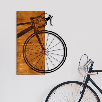 wand decoratie 45x58 cm bike hout/metaal