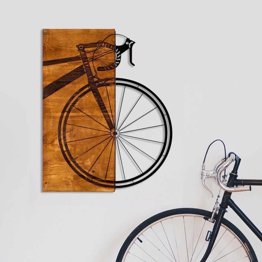 wand decoratie 45x58 cm bike hout/metaal