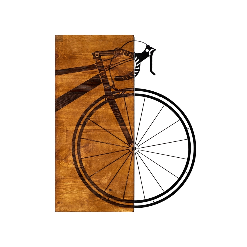 wand decoratie 45x58 cm bike hout/metaal