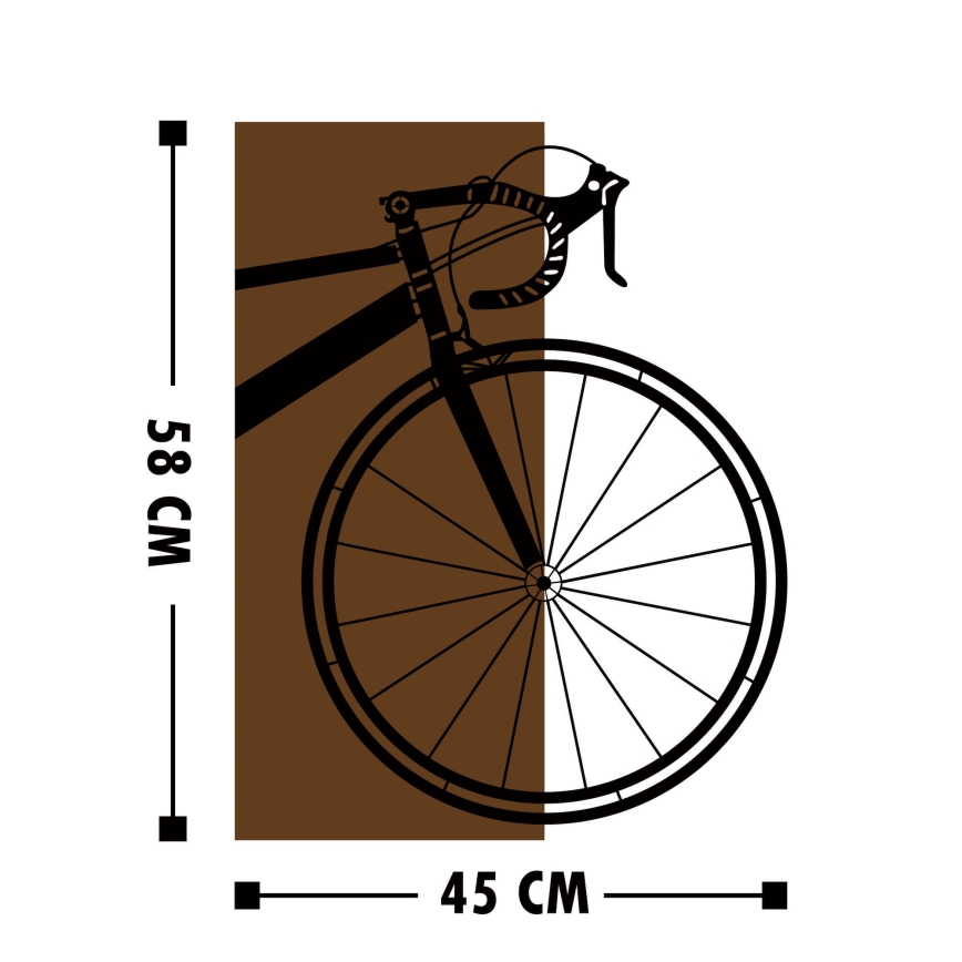 wand decoratie 45x58 cm bike hout/metaal