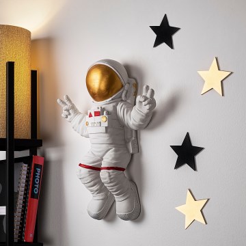 wand decoratie 47x35 cm astronaut goud
