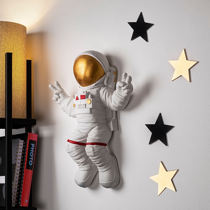 wand decoratie 47x35 cm astronaut goud