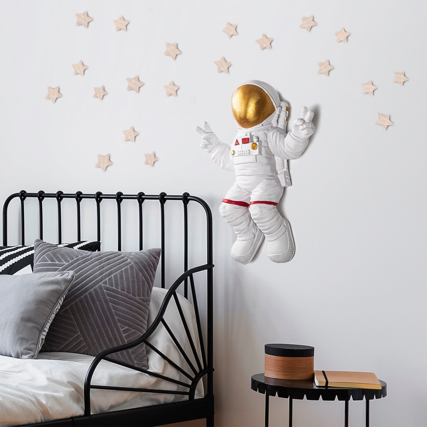 wand decoratie 47x35 cm astronaut goud