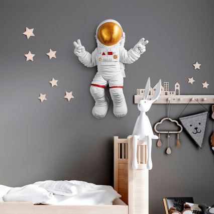 wand decoratie 47x35 cm astronaut goud